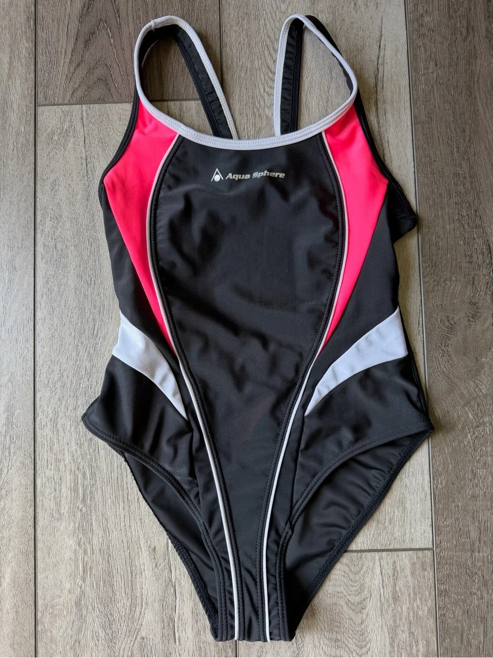 Aqua Sphere- Girls' Black & Pink One-Piece Swimsuit